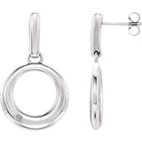 Sterling Silver .02 CTW Diamond Circle Earrings - Siddiqui Jewelers