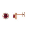 14K Rose Chatham® Lab-Created Ruby & .06 CTW Diamond Earrings - Siddiqui Jewelers