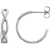 14K White Rope Earrings - Siddiqui Jewelers