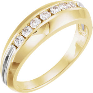 14K Yellow & White Men's 3/8 CTW Diamond Ring - Siddiqui Jewelers