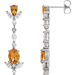 14K White Citrine and 3/4 CTW Diamond Earrings - Siddiqui Jewelers