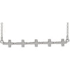 14K White Sideways Cross Bar 18" Necklace - Siddiqui Jewelers