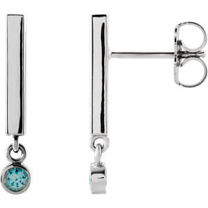 14K White Aquamarine Dangle Earrings - Siddiqui Jewelers