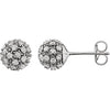 14K White 3/4 CTW Diamond Cluster Earrings - Siddiqui Jewelers