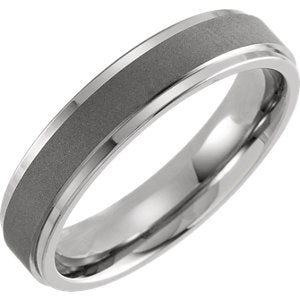 Titanium 5 mm Oxidized Flat Band Size 7 - Siddiqui Jewelers