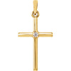 14K Yellow 22.65x11.4 mm .015 Diamond Cross Pendant - Siddiqui Jewelers