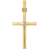 14K Yellow 22.65x11.4 mm .015 Diamond Cross Pendant - Siddiqui Jewelers