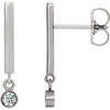 14K White 1/8 CTW Diamond Dangle Earrings - Siddiqui Jewelers