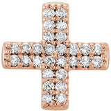 14K Rose .07 CTW Diamond Cross Pendant - Siddiqui Jewelers