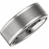 Tungsten 8 mm Flat Band with Satin Finish Center Size 8.5-Siddiqui Jewelers