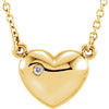 14K Yellow .01 CTW Diamond Heart 16.5" Necklace - Siddiqui Jewelers