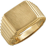 14K Yellow 14x13 mm Rectangle Signet Ring - Siddiqui Jewelers