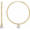 14K Yellow Cultured Freshwater Pearl 30 mm Hoop Earrings-Siddiqui Jewelers
