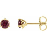 14K Yellow 3 mm Natural Rhodolite Garnet Cocktail-Style Earrings Siddiqui Jewelers