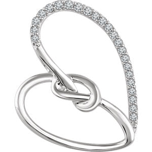 Sterling Silver 1/8 CTW Diamond Heart Knot Pendant - Siddiqui Jewelers