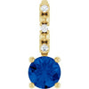 14K Yellow Imitation Blue Sapphire & .01 CTW Natural Diamond Charm/Pendant Siddiqui Jewelers