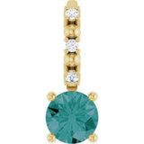 14K Yellow Imitation Alexandrite & .01 CTW Natural Diamond Charm/Pendant Siddiqui Jewelers