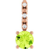 14K Rose Imitation Peridot & .01 CTW Natural Diamond Charm/Pendant Siddiqui Jewelers