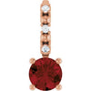 14K Rose Imitation Mozambique Garnet & .01 CTW Natural Diamond Charm/Pendant Siddiqui Jewelers