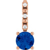 14K Rose Imitation Blue Sapphire & .01 CTW Natural Diamond Charm/Pendant Siddiqui Jewelers