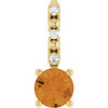 14K Yellow Imitation Citrine & .01 CTW Natural Diamond Charm/Pendant Siddiqui Jewelers