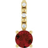 14K Yellow Imitation Mozambique Garnet & .01 CTW Natural Diamond Charm/Pendant Siddiqui Jewelers