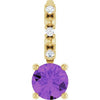 14K Yellow Imitation Amethyst & .01 CTW Natural Diamond Charm/Pendant Siddiqui Jewelers