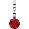 Platinum Imitation Ruby & .01 CTW Natural Diamond Charm/Pendant Siddiqui Jewelers