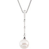 14K White Freshwater Cultured Pearl & .09 CTW Diamond 18" Necklace - Siddiqui Jewelers