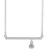 14K White Diamond Bezel-Set 16" Bar Necklace - Siddiqui Jewelers