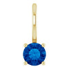 14K Yellow Imitation Blue Sapphire Solitaire Charm/Pendant Siddiqui Jewelers