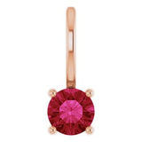 14K Rose Imitation Ruby Solitaire Charm/Pendant Siddiqui Jewelers