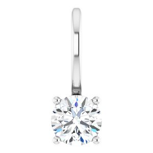 Sterling Silver Imitation Diamond Solitaire Charm/Pendant Siddiqui Jewelers