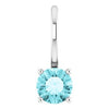 Sterling Silver Imitation Blue Zircon Solitaire Charm/Pendant Siddiqui Jewelers