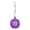 Sterling Silver Imitation Amethyst Solitaire Charm/Pendant Siddiqui Jewelers