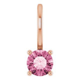 14K Rose Imitation Pink Tourmaline Solitaire Charm/Pendant Siddiqui Jewelers