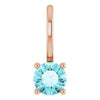 14K Rose Imitation Blue Zircon Solitaire Charm/Pendant Siddiqui Jewelers