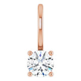 14K Rose Imitation Diamond Solitaire Charm/Pendant Siddiqui Jewelers