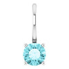 14K White Imitation Blue Zircon Solitaire Charm/Pendant Siddiqui Jewelers
