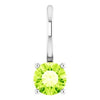 Platinum Imitation Peridot Solitaire Charm/Pendant Siddiqui Jewelers