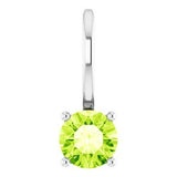 Platinum Imitation Peridot Solitaire Charm/Pendant Siddiqui Jewelers