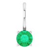 Platinum Imitation Emerald Solitaire Charm/Pendant Siddiqui Jewelers