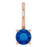 14K Rose Imitation Blue Sapphire Solitaire Charm/Pendant Siddiqui Jewelers