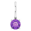 Platinum Imitation Amethyst Solitaire Charm/Pendant Siddiqui Jewelers