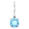 14K White Imitation Aquamarine Solitaire Charm/Pendant Siddiqui Jewelers