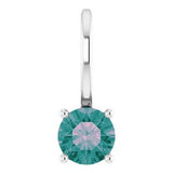 Sterling Silver Imitation Alexandrite Solitaire Charm/Pendant Siddiqui Jewelers