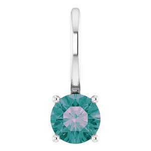 Sterling Silver Imitation Alexandrite Solitaire Charm/Pendant Siddiqui Jewelers
