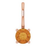 14K Rose Imitation Citrine Solitaire Charm/Pendant Siddiqui Jewelers