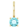14K Yellow Imitation Blue Zircon Solitaire Charm/Pendant Siddiqui Jewelers