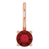14K Rose Imitation Mozambique Garnet Solitaire Charm/Pendant Siddiqui Jewelers
